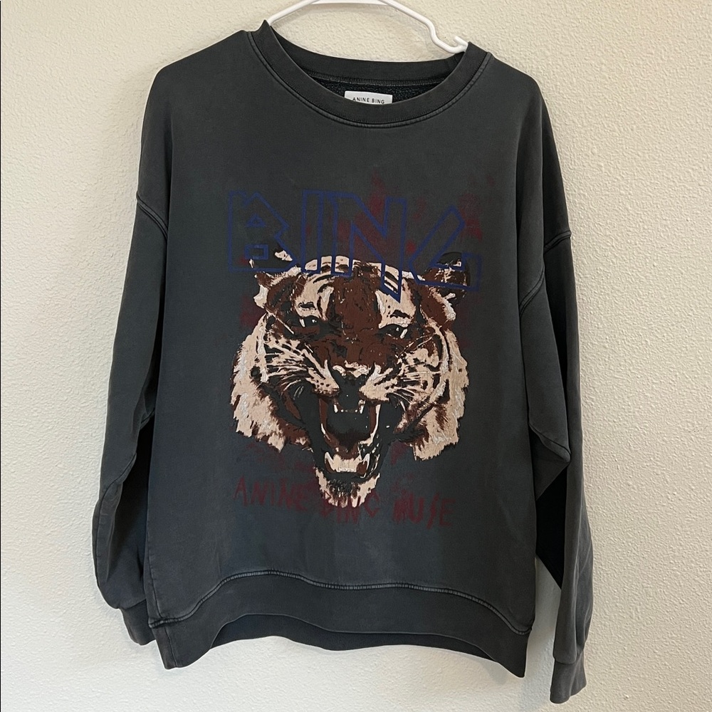 Anine Bing Gray Tiger Graphic Sweater - Picture 2 of 6